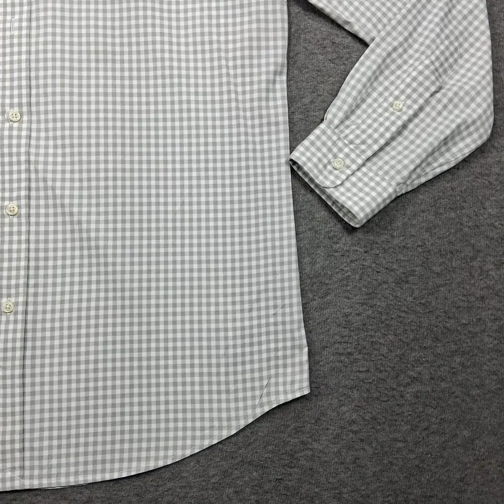 Polo Ralph Lauren Shirt Mens XL Gray Check Classic Fit Long Sleeve Button Up